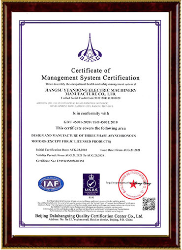 Occupational health and safety management system certification